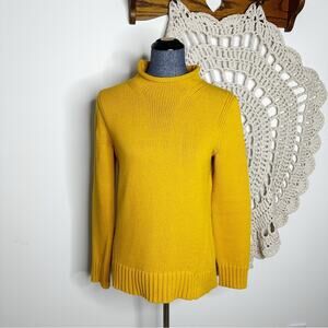 J. Crew Mustard Yellow Roll Neck Sweater 2018 Reissue Size Small